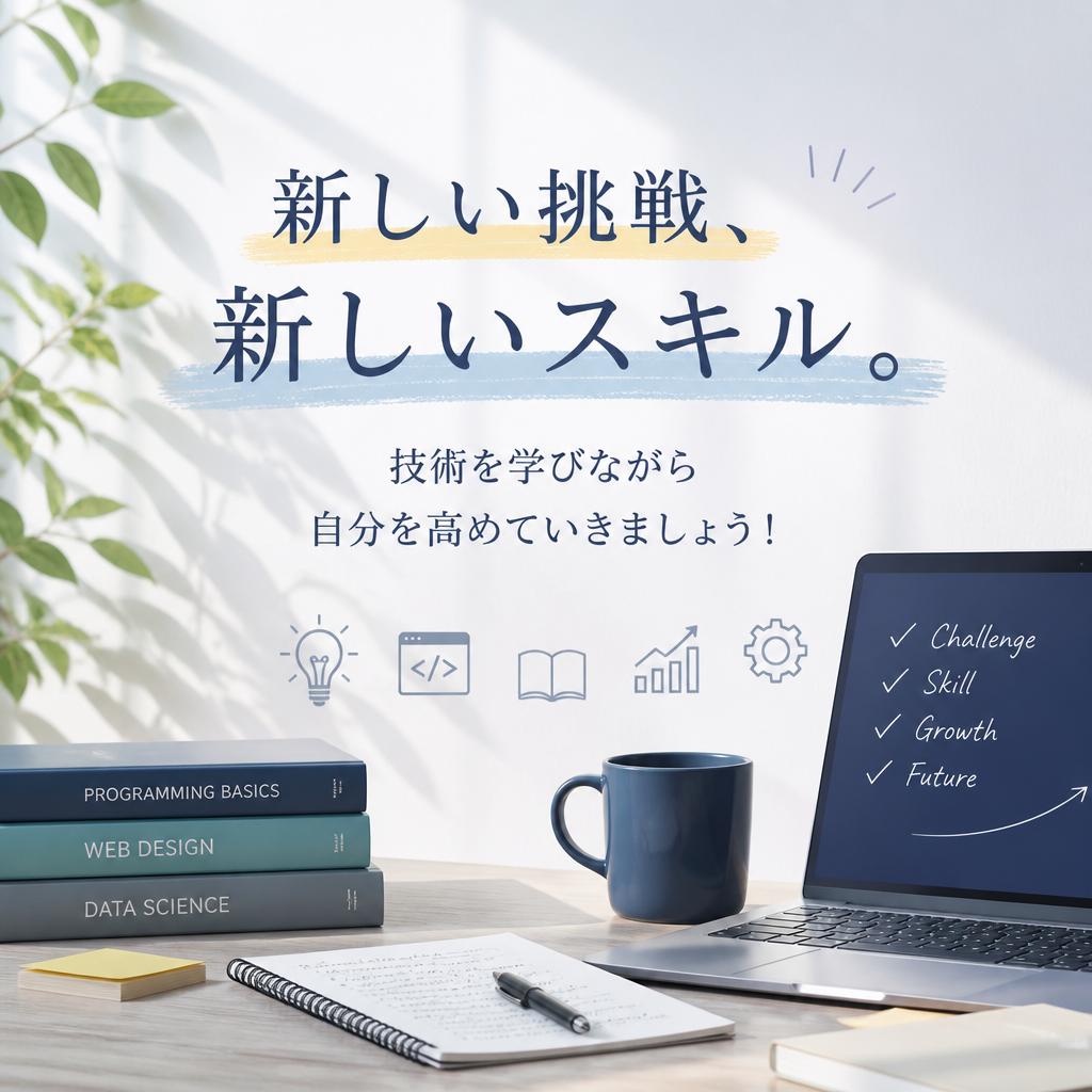 新しい挑戦、新しいスキル。技術を学びながら自分を高めていきましょう！
